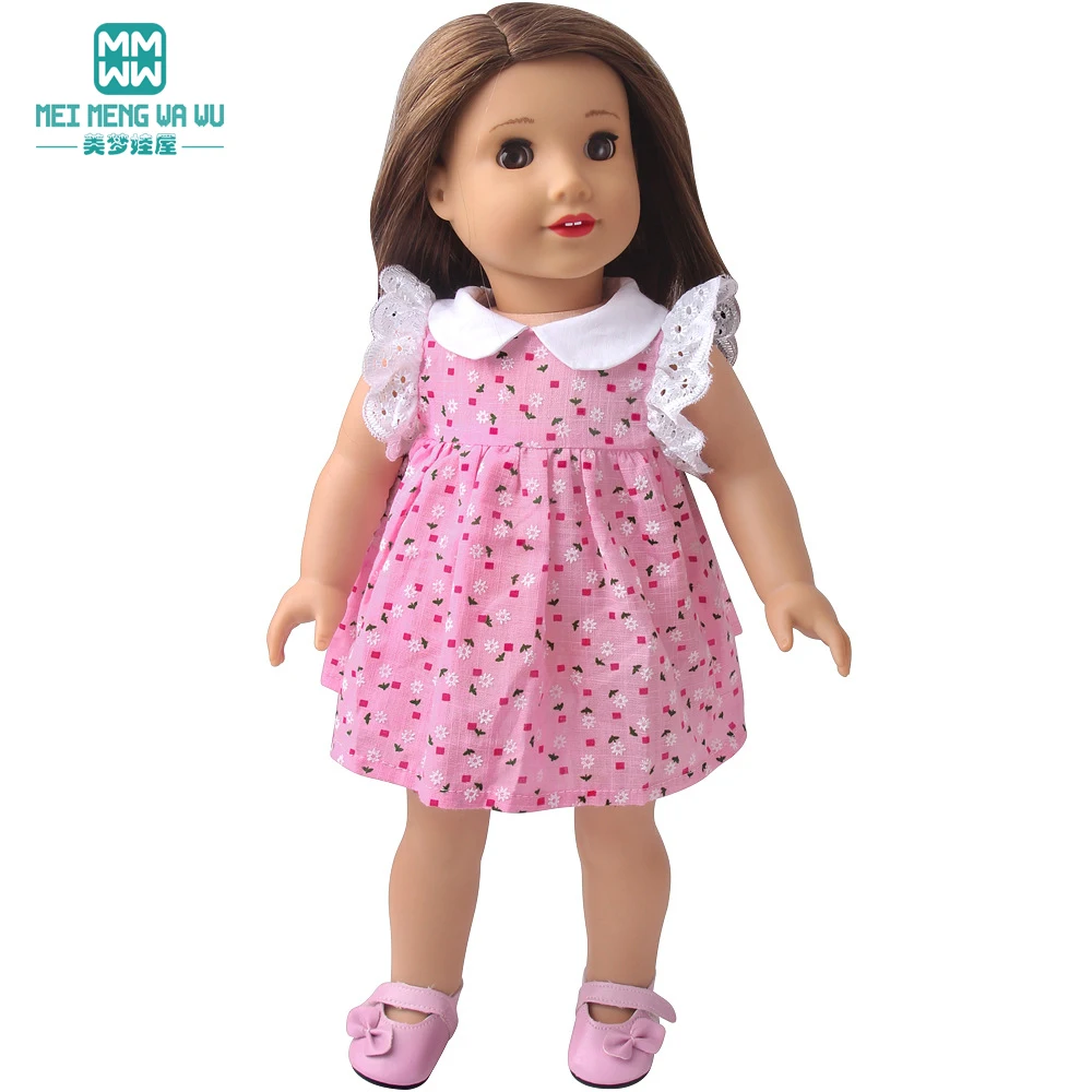 Doll Clothes Fashion T Shirt Pants Cartoon Dress Fits 45cm American Doll Toy Accessories Gift Girls