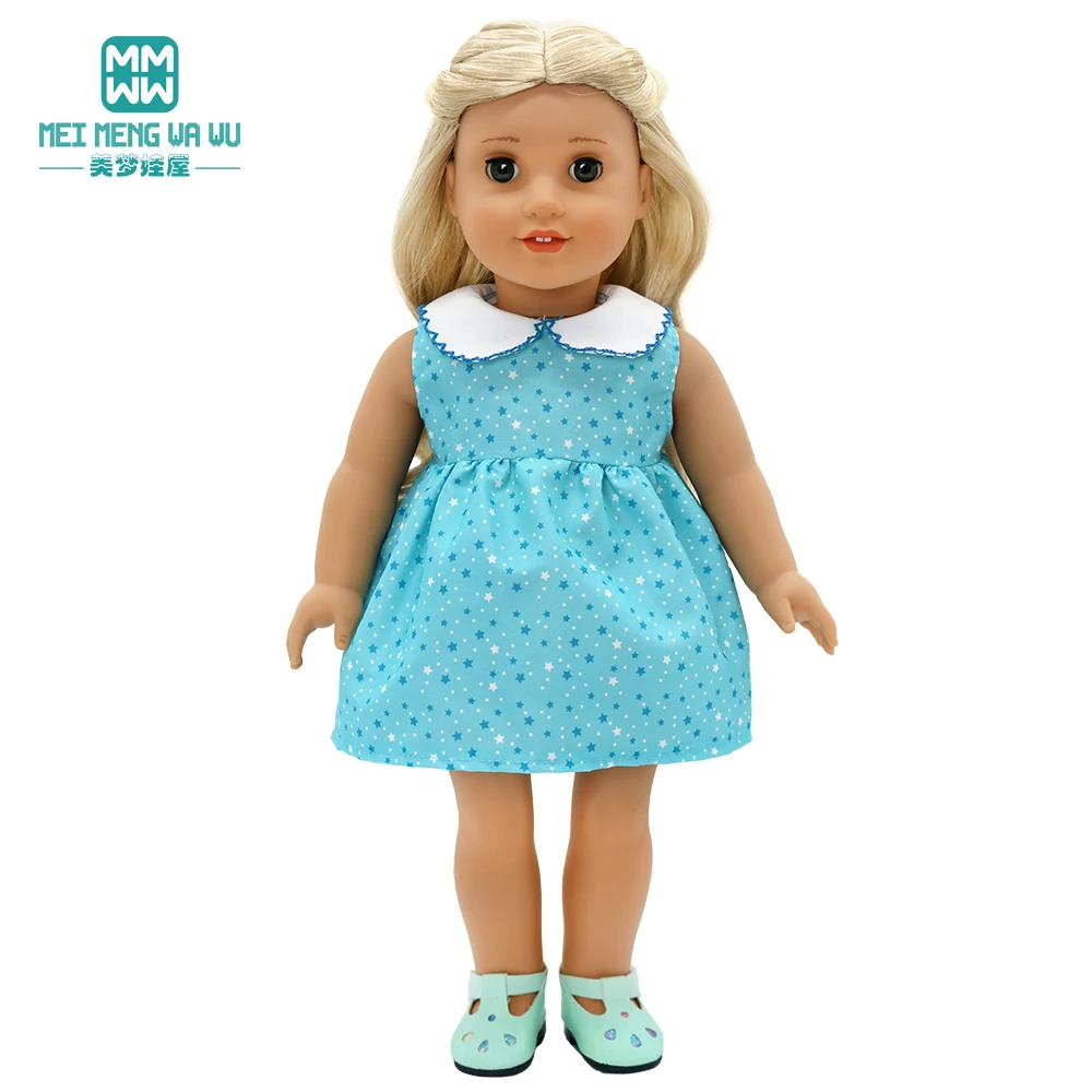 Doll Clothes Fashion T Shirt Pants Cartoon Dress Fits 45cm American Doll Toy Accessories Gift Girls