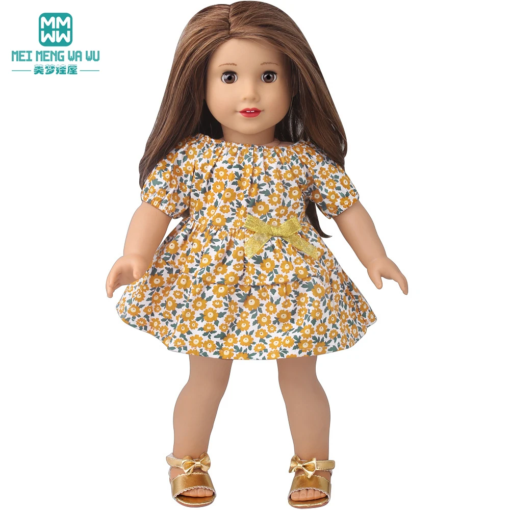 Doll Clothes Fashion T Shirt Pants Cartoon Dress Fits 45cm American Doll Toy Accessories Gift Girls