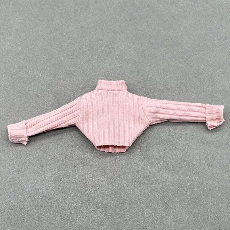 DLBell Handmade Blythe Doll Clothes Fashion Sweater Knitted Short Top and Jeans Pants for Blyth OB24 Dolls Accessories