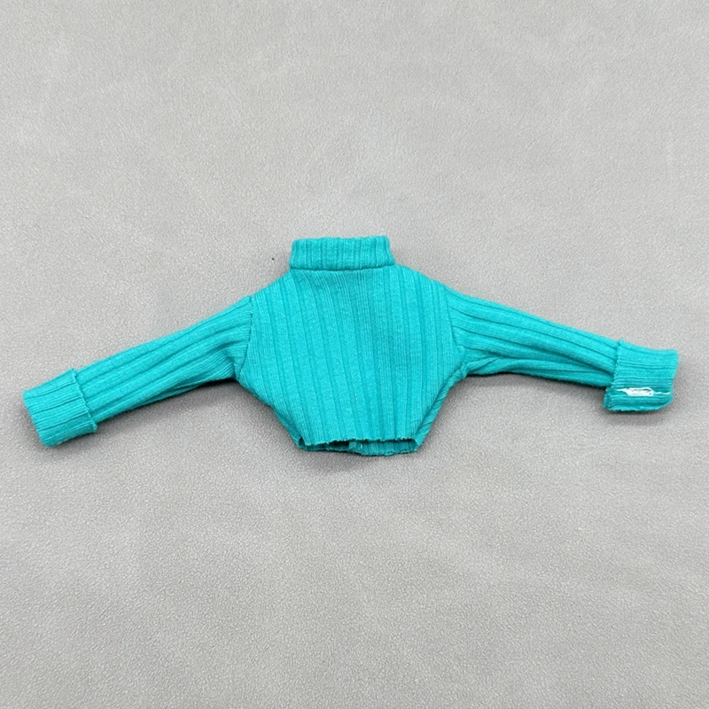 DLBell Handmade Blythe Doll Clothes Fashion Sweater Knitted Short Top and Jeans Pants for Blyth OB24 Dolls Accessories