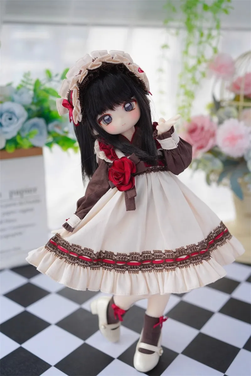 In Stock BJD/SD Wig 1/6 1/4 Girls Light Golden Brown Milk Silk Soft Silk Long Straight Hair Wig Doll Accessories (No Doll)