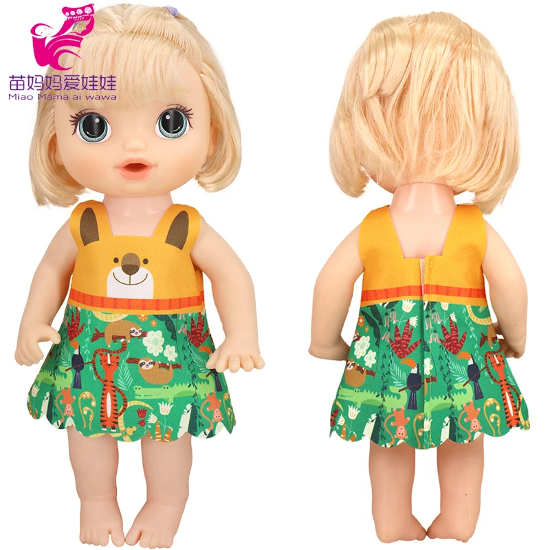 Doll Summer Green Sequins Dress 12 Inch Baby Doll Clothes Children Birthday Gift