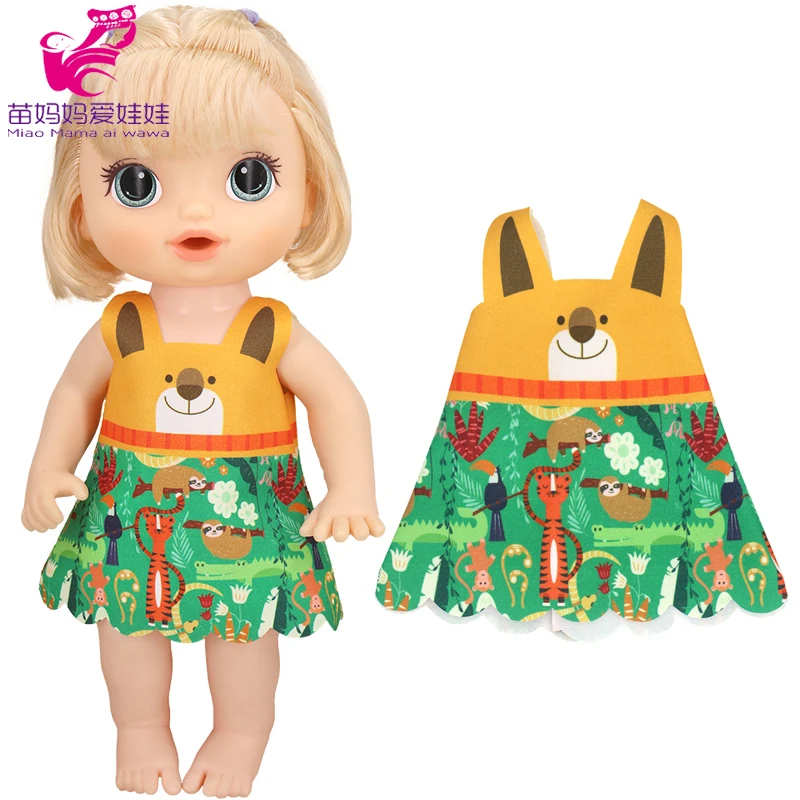Doll Summer Green Sequins Dress 12 Inch Baby Doll Clothes Children Birthday Gift