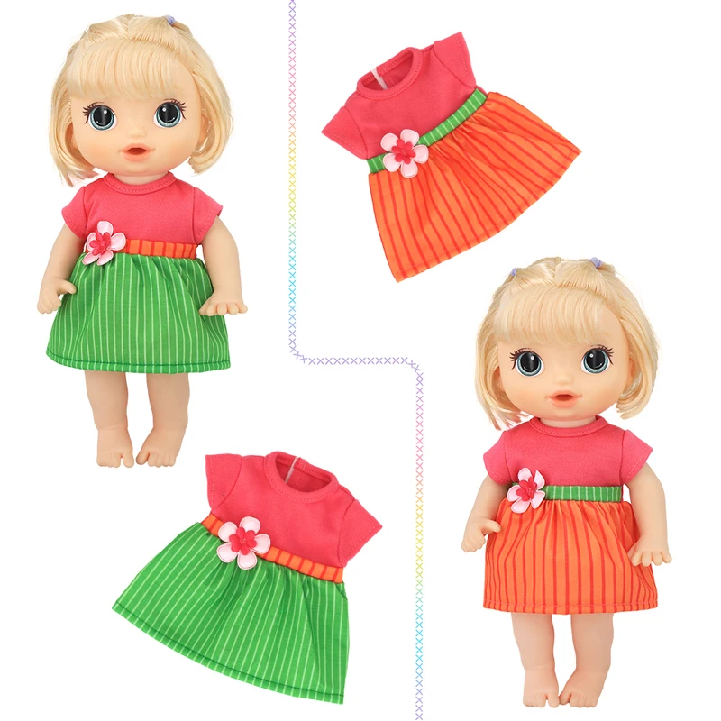 Doll Summer Green Sequins Dress 12 Inch Baby Doll Clothes Children Birthday Gift