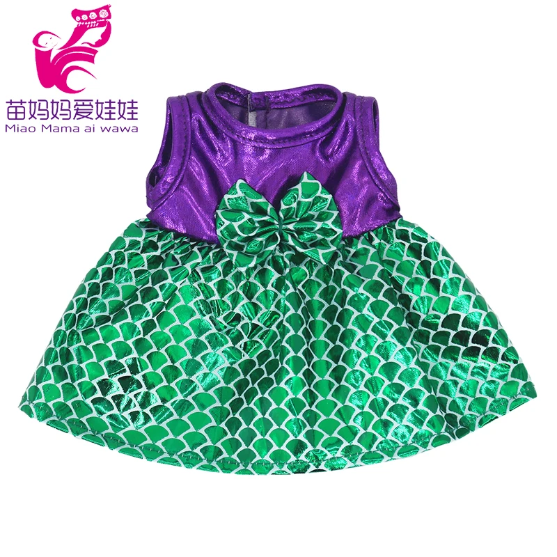 Doll Summer Green Sequins Dress 12 Inch Baby Doll Clothes Children Birthday Gift