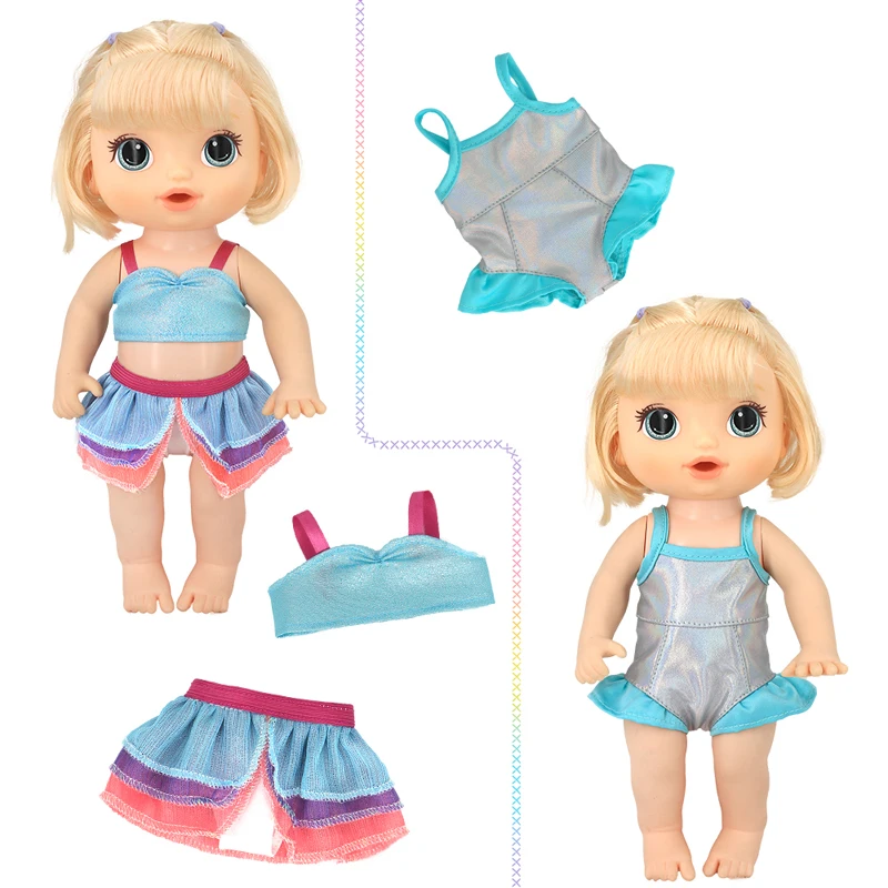 Doll Summer Green Sequins Dress 12 Inch Baby Doll Clothes Children Birthday Gift