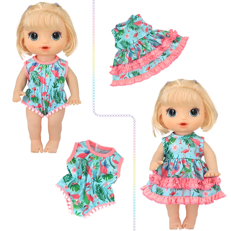 Doll Summer Green Sequins Dress 12 Inch Baby Doll Clothes Children Birthday Gift