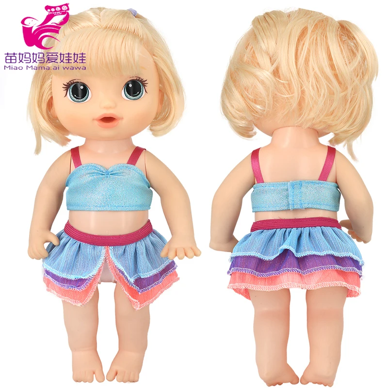 Doll Summer Green Sequins Dress 12 Inch Baby Doll Clothes Children Birthday Gift