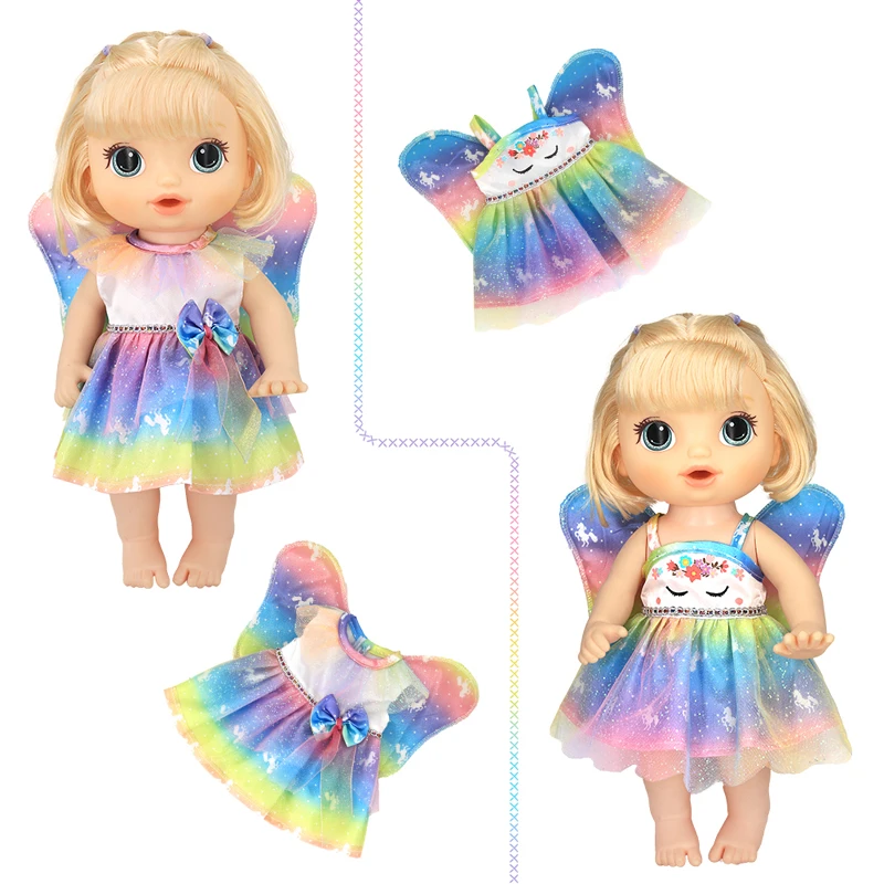 Doll Summer Green Sequins Dress 12 Inch Baby Doll Clothes Children Birthday Gift