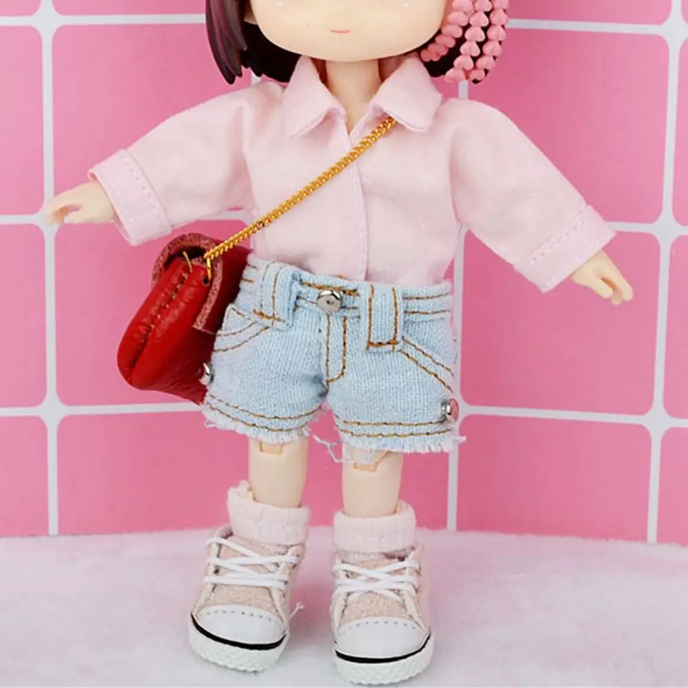 1/12 Doll Fashion Ripped Pants Doll Jeans 12~16cm Doll Coat Cool Jeans Jackets Doll Pants Shorts Clothes Accessories Kids Gift