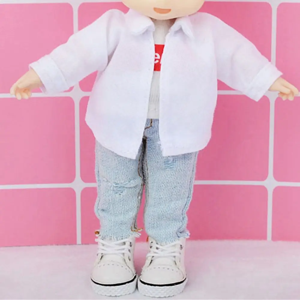 1/12 Doll Fashion Ripped Pants Doll Jeans 12~16cm Doll Coat Cool Jeans Jackets Doll Pants Shorts Clothes Accessories Kids Gift