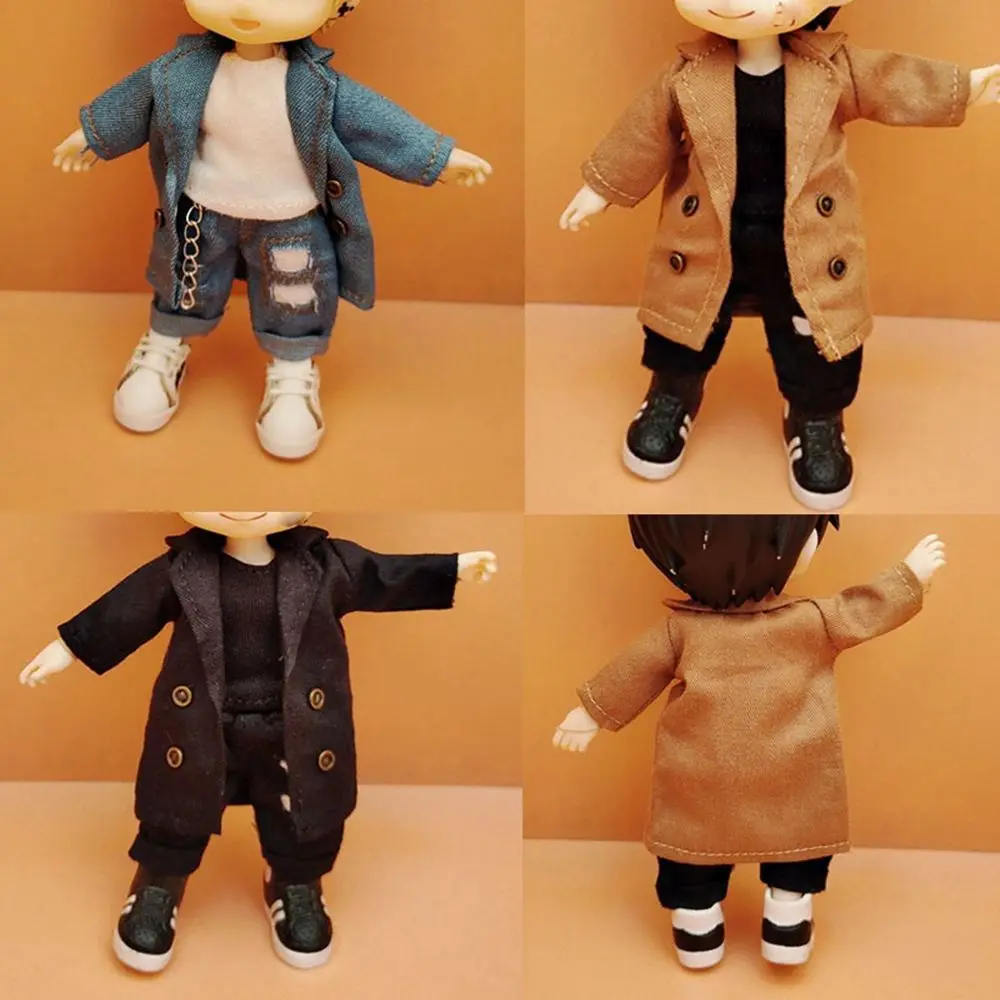 1/12 Doll Fashion Ripped Pants Doll Jeans 12~16cm Doll Coat Cool Jeans Jackets Doll Pants Shorts Clothes Accessories Kids Gift