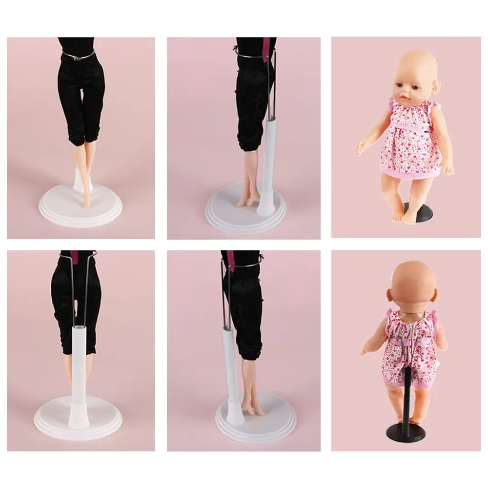 Practical Metal Doll Bracket Adjustable White Black Stand Holder Toy Store Display Toy Store Display Support Dollhouse Accessory