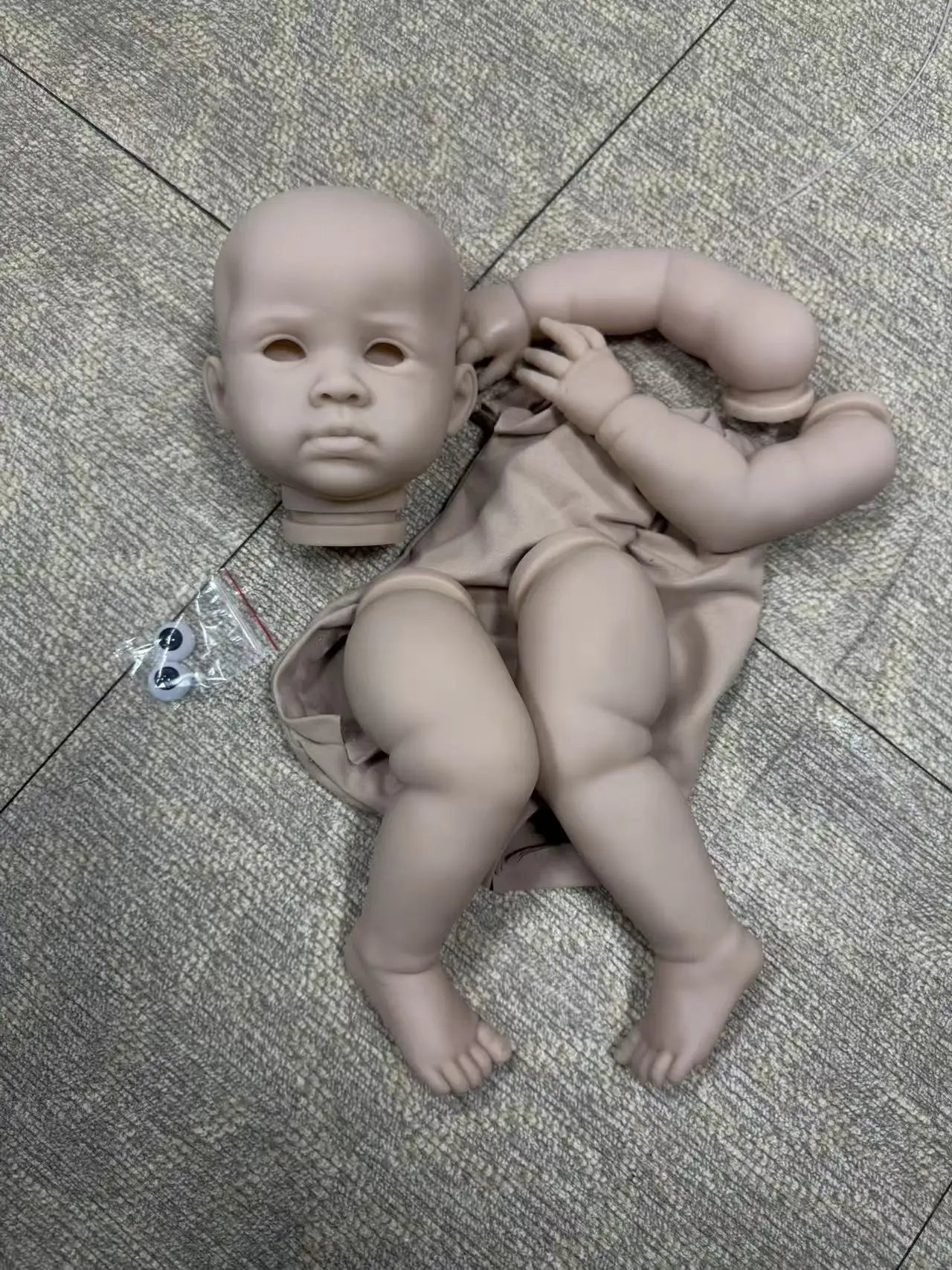 23inch Unfinished Unpainted Blank Doll Kits Reuben DIY Doll Parts Handmade Bebe Reborn Kit with Cloth Body