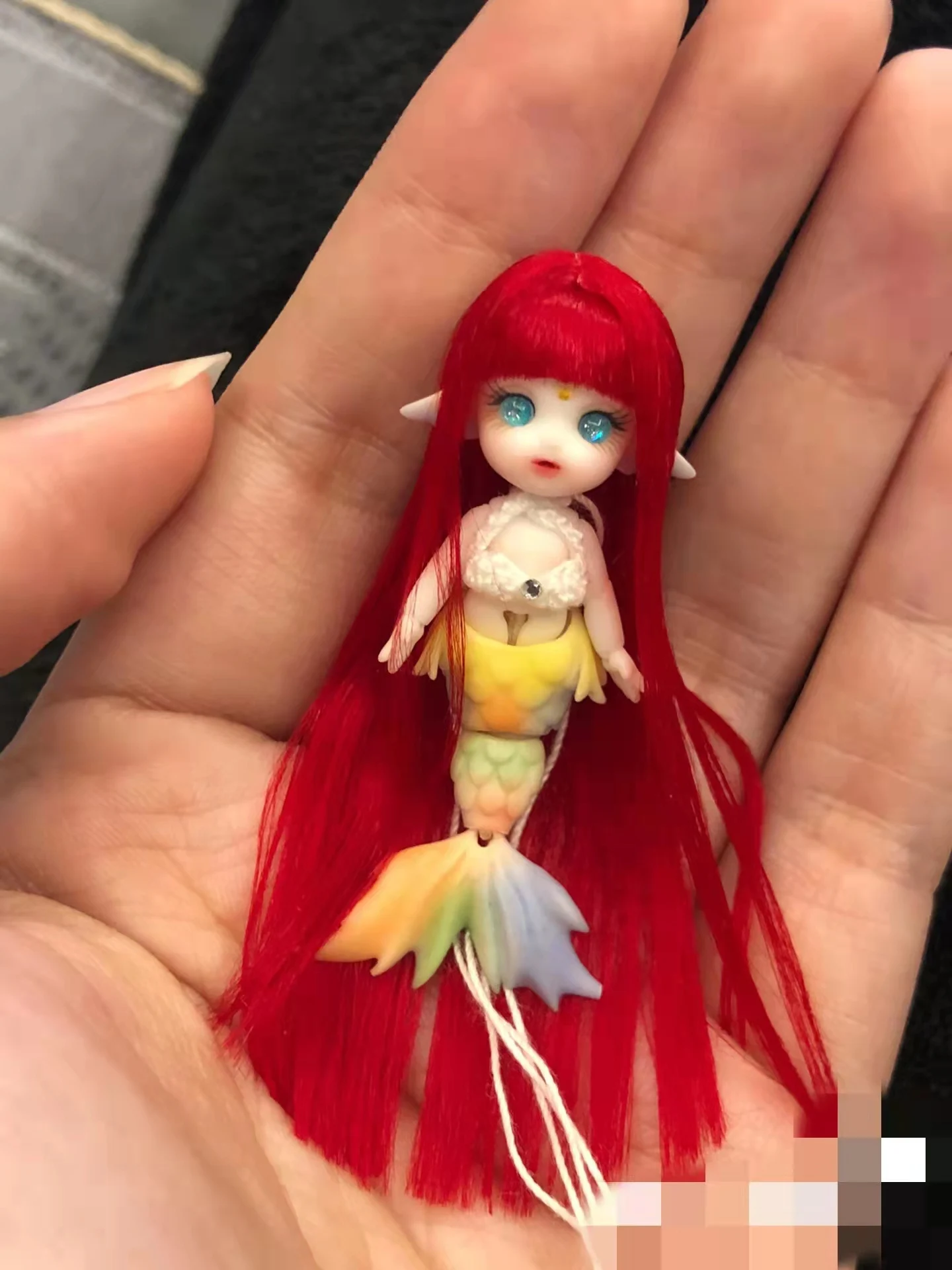 5cm mini mermaid doll hair custom hair mini BJD doll hair