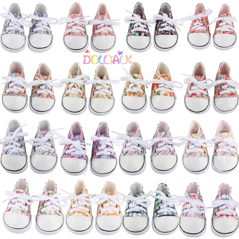 Cute Jacquard American 18 Inch Girl Doll 7cm Shoes Boots Embroidery Rabbit Cartoon Doll Shoes For 43cm Baby New Born,DIY,OG Doll