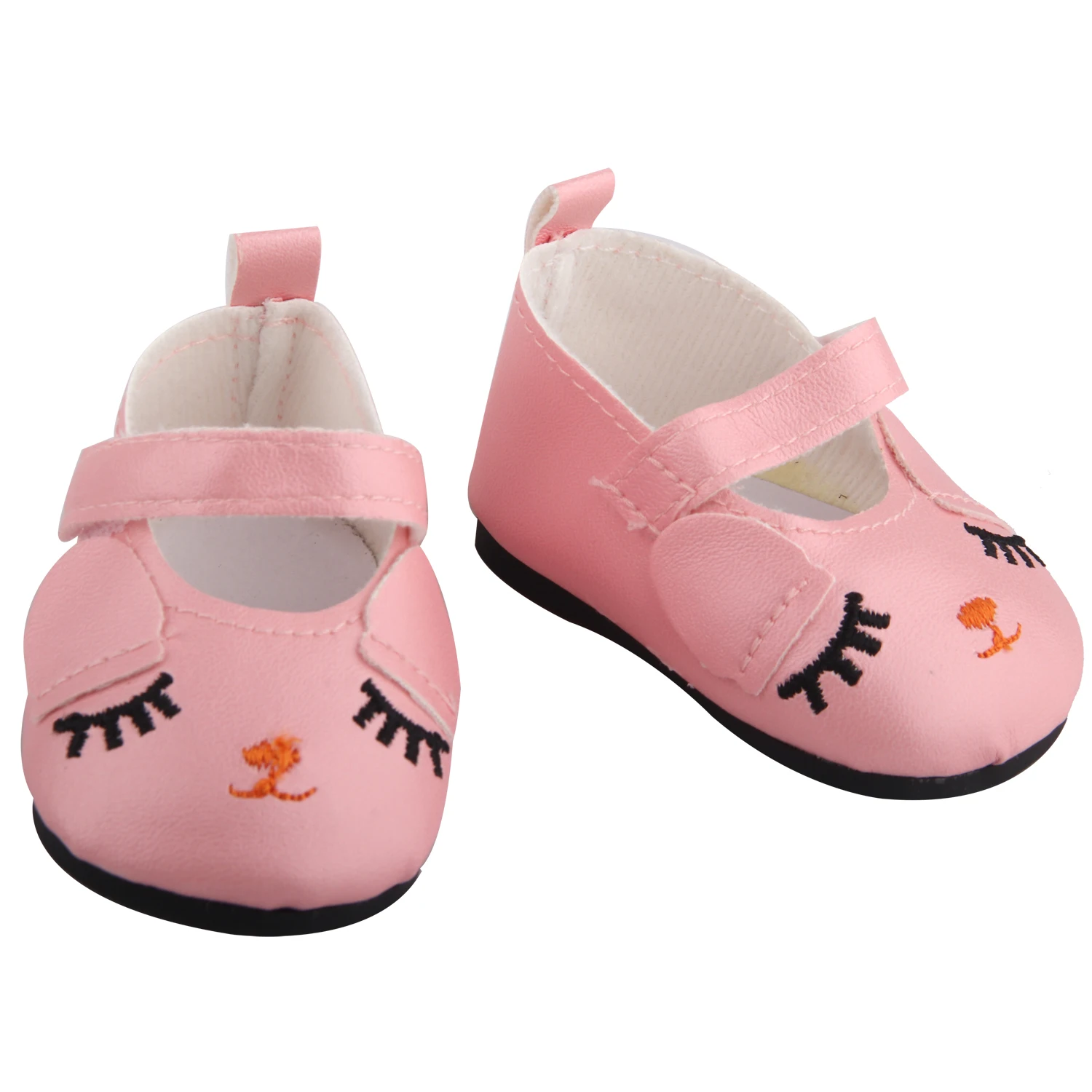 Cute Jacquard American 18 Inch Girl Doll 7cm Shoes Boots Embroidery Rabbit Cartoon Doll Shoes For 43cm Baby New Born,DIY,OG Doll