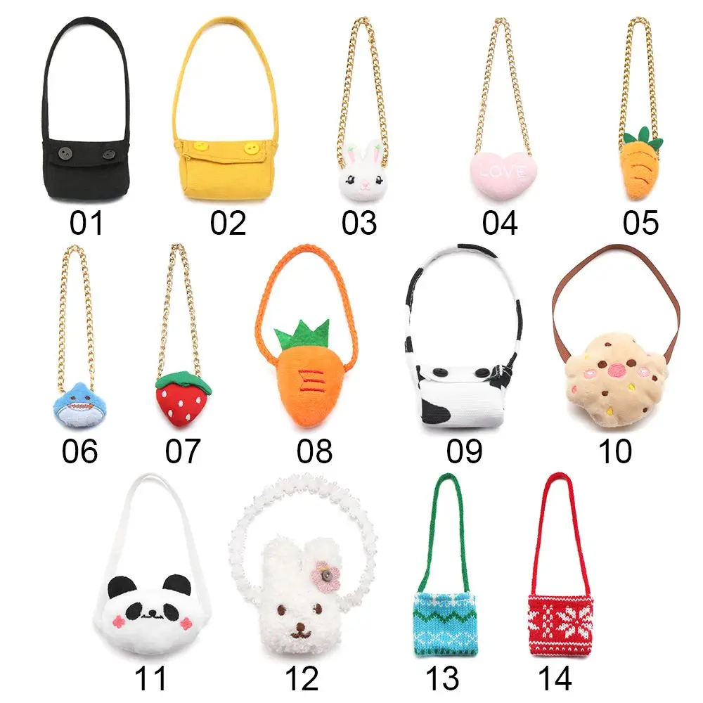 20CM Toys Miniature Bag Cartoon Animal Chain Bag Messenger Bag Handbag For Idol Dolls Accessories Dollhouse Rucksack