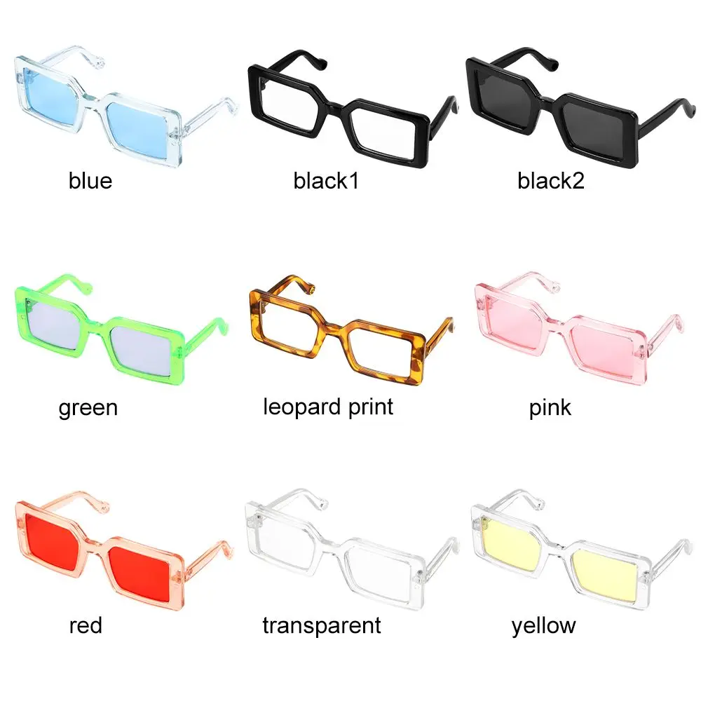 9cm Miniature Doll Sunglasses Pet Square Frame Glasses For Blythe Doll Accessories Plush Doll Glasses Accessory New