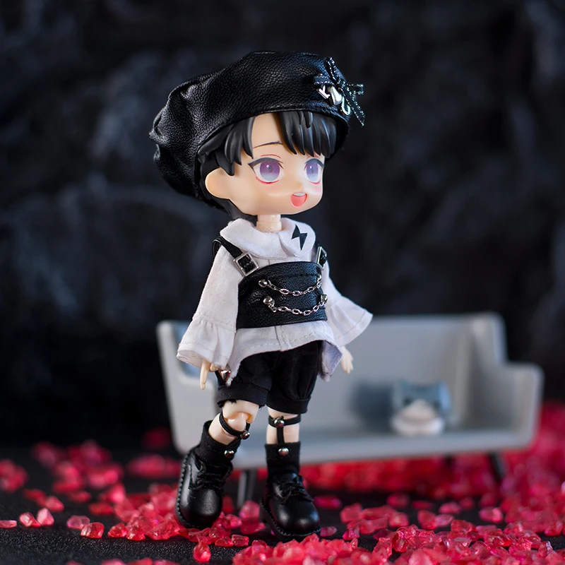 Ob11 Doll Gothic Clothes Uniform Suit Dress Shirt Hat Vest Shorts Set Nendoroids Clothes For Gsc, Obitsu11, Molly, P9, 1/12bjd
