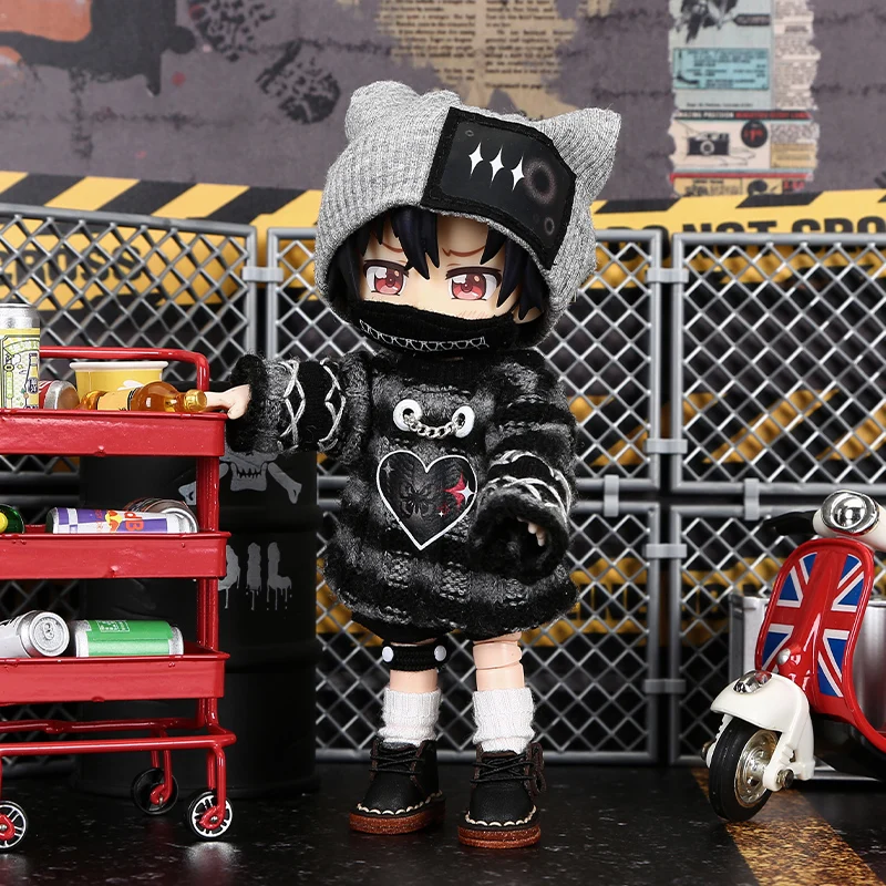 Ob11 Doll Gothic Clothes Uniform Suit Dress Shirt Hat Vest Shorts Set Nendoroids Clothes For Gsc, Obitsu11, Molly, P9, 1/12bjd
