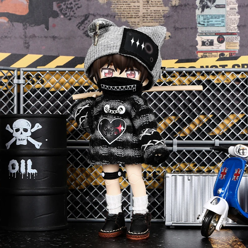 Ob11 Doll Gothic Clothes Uniform Suit Dress Shirt Hat Vest Shorts Set Nendoroids Clothes For Gsc, Obitsu11, Molly, P9, 1/12bjd