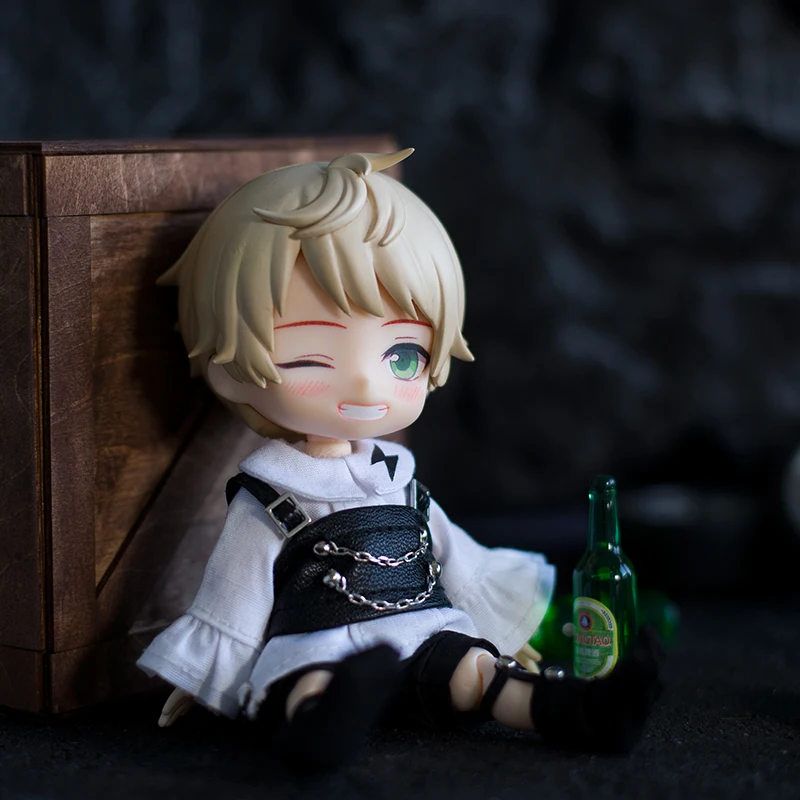 Ob11 Doll Gothic Clothes Uniform Suit Dress Shirt Hat Vest Shorts Set Nendoroids Clothes For Gsc, Obitsu11, Molly, P9, 1/12bjd