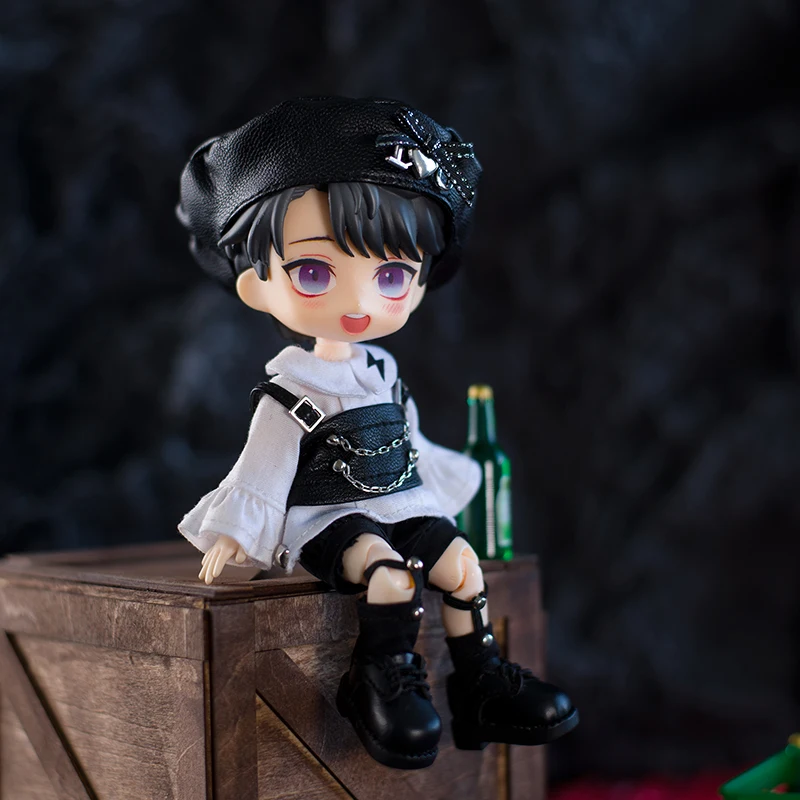 Ob11 Doll Gothic Clothes Uniform Suit Dress Shirt Hat Vest Shorts Set Nendoroids Clothes For Gsc, Obitsu11, Molly, P9, 1/12bjd