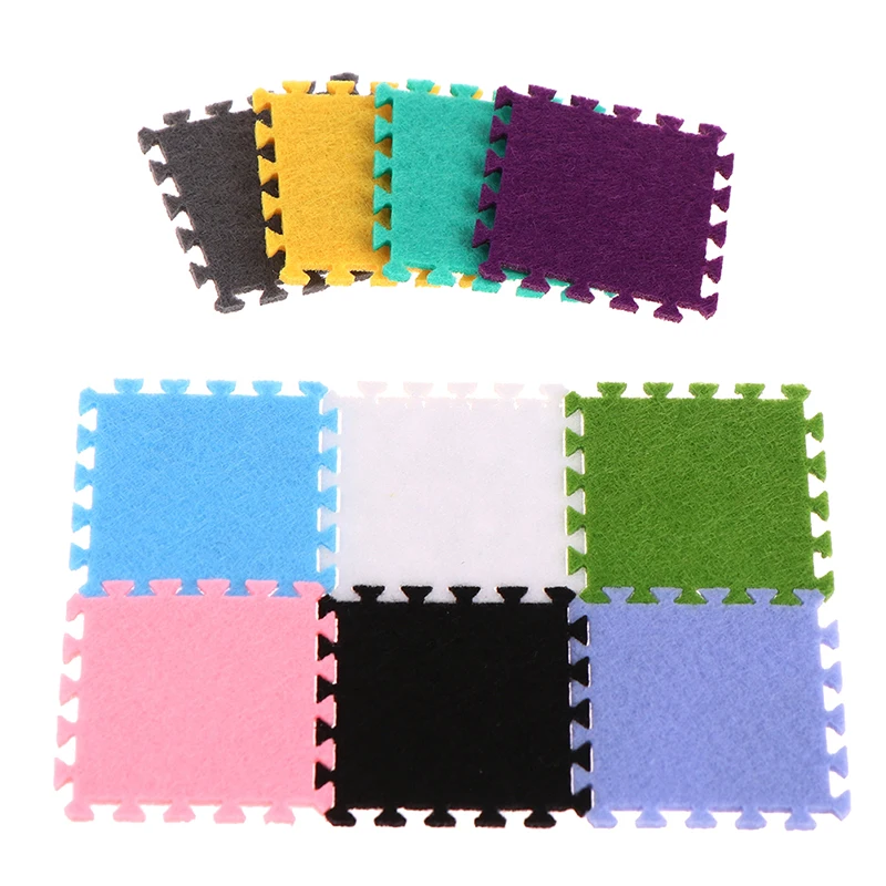 6Pcs 1:12 Dollhouse Miniature Seamed Rug Carpet Multicolor Mat Carpet House Living Room Furniture Living Scene Decor Toy