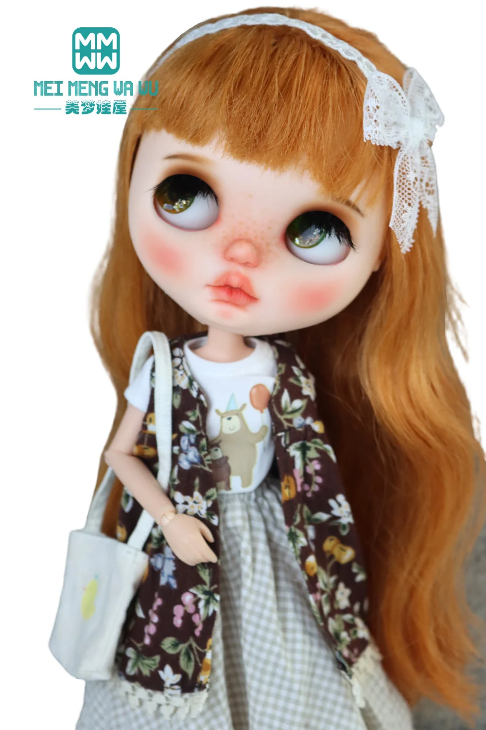 Blyth Azone OB22 OB24 Doll Clothes Fashion Plaid Skirt T-Shirt Girl Gift