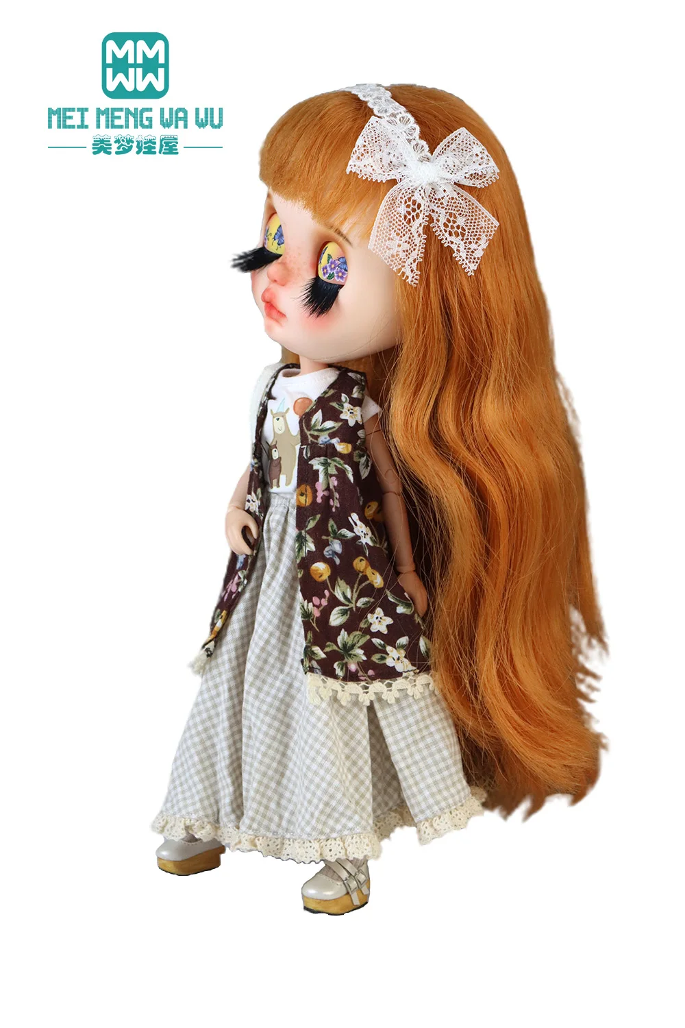 Blyth Azone OB22 OB24 Doll Clothes Fashion Plaid Skirt T-Shirt Girl Gift