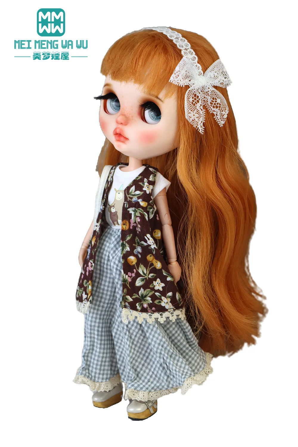 Blyth Azone OB22 OB24 Doll Clothes Fashion Plaid Skirt T-Shirt Girl Gift