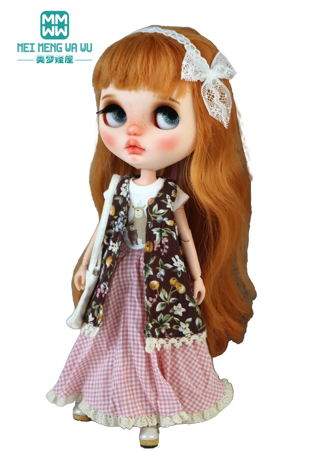 Blyth Azone OB22 OB24 Doll Clothes Fashion Plaid Skirt T-Shirt Girl Gift