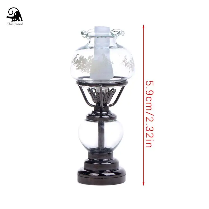 1:12 Dollhouse Miniature Retro LED Lamp Candlestick Light Desk Lamp Home Lighting Model Furniture Decor Toy Doll House