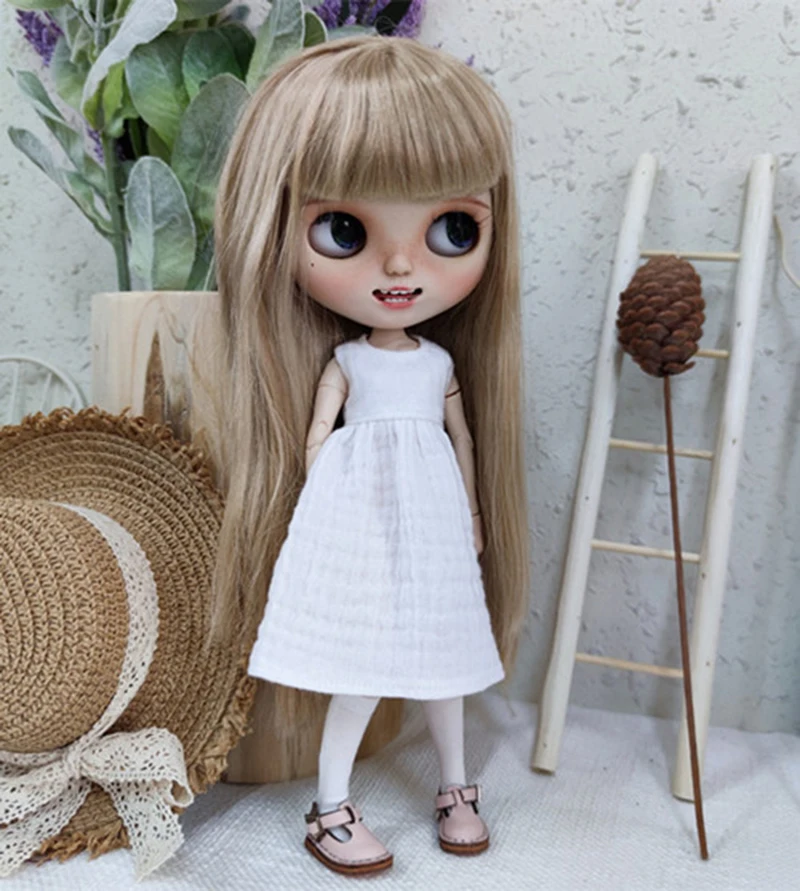 New Blyth long T-shirt+Lace Skirt Barbies DressDoll Blyth Doll Clothes Princess Dress For Ymy Licca Azones Ob24 Ob27 Fr Doll