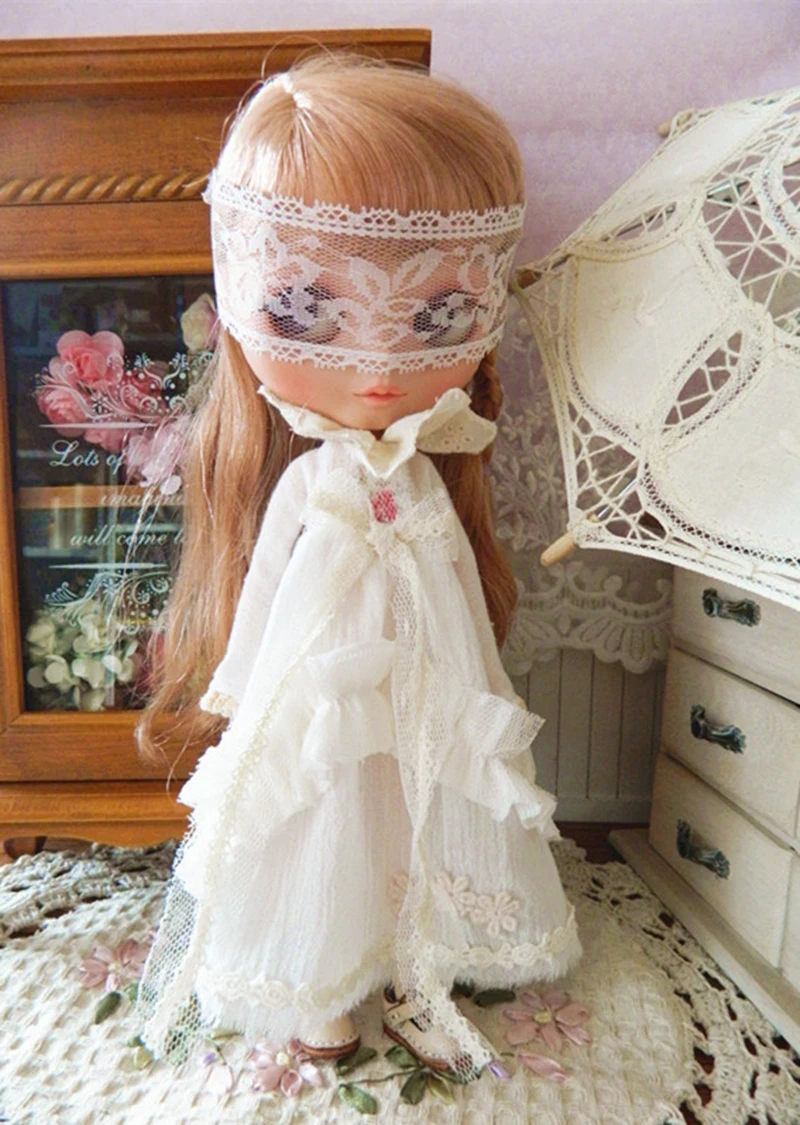 New Blyth long T-shirt+Lace Skirt Barbies DressDoll Blyth Doll Clothes Princess Dress For Ymy Licca Azones Ob24 Ob27 Fr Doll