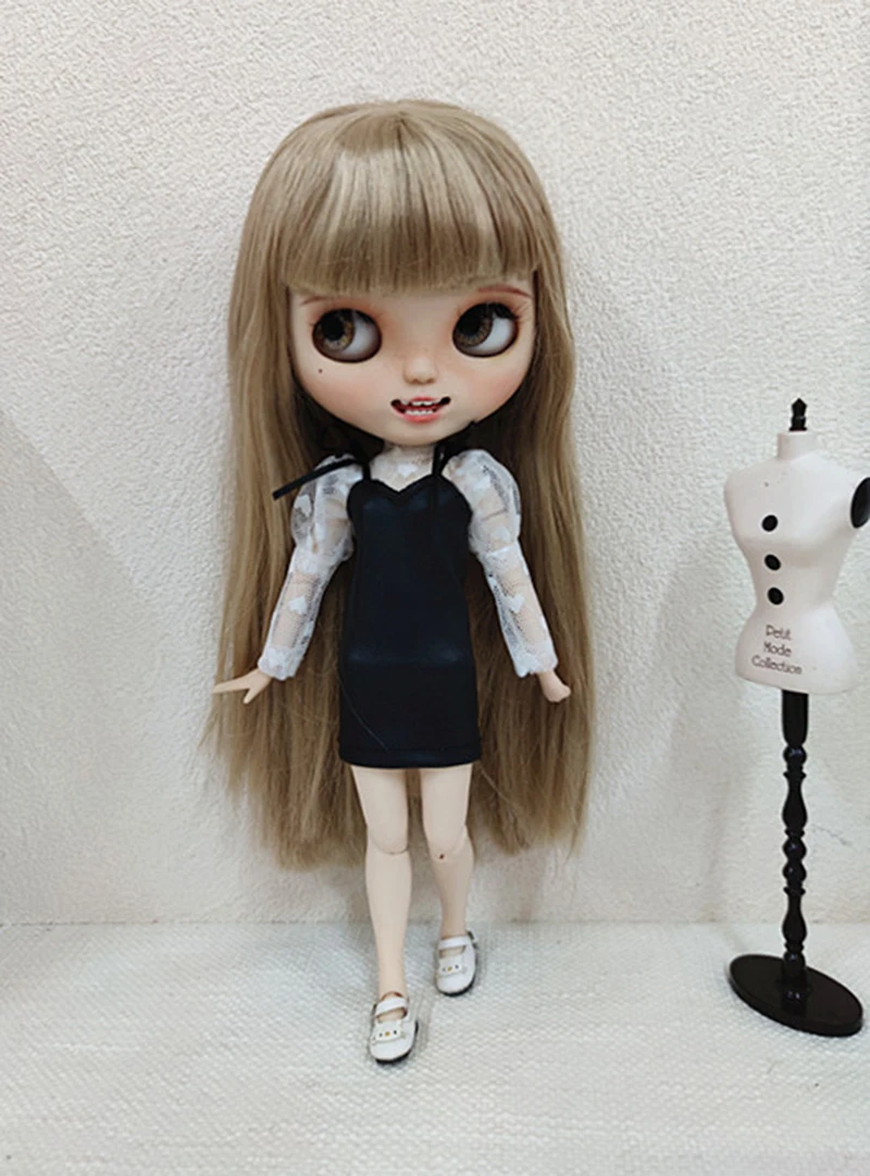New Blyth long T-shirt+Lace Skirt Barbies DressDoll Blyth Doll Clothes Princess Dress For Ymy Licca Azones Ob24 Ob27 Fr Doll
