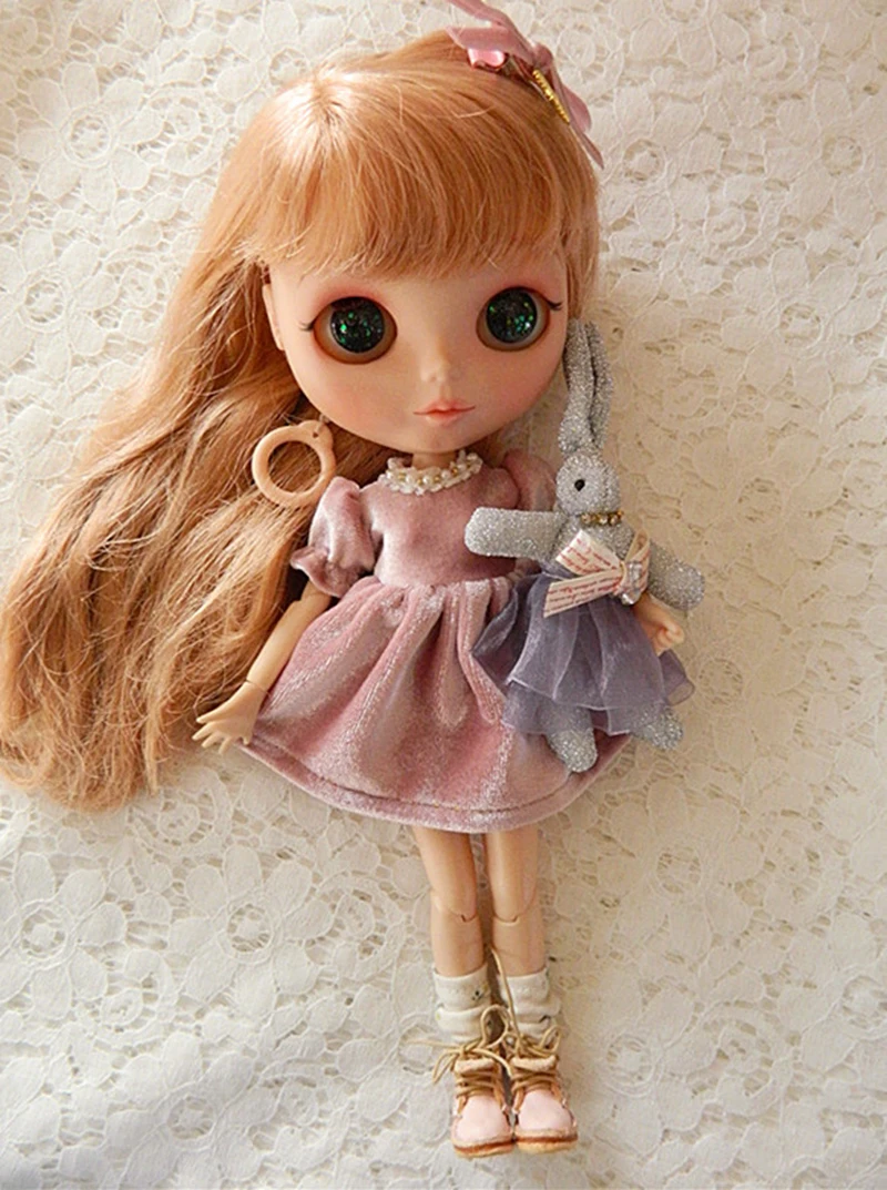 New Blyth long T-shirt+Lace Skirt Barbies DressDoll Blyth Doll Clothes Princess Dress For Ymy Licca Azones Ob24 Ob27 Fr Doll