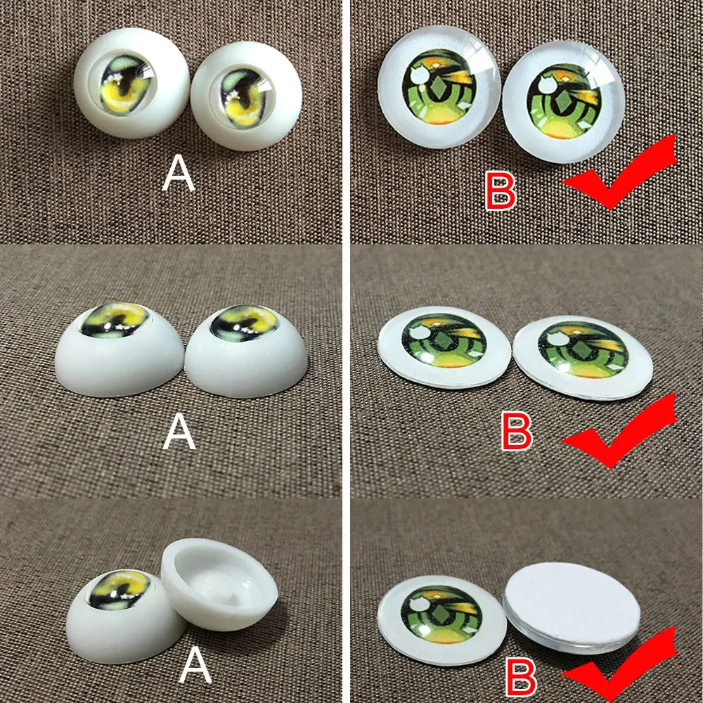 10/12/14/16/18/20mm Doll's Eyes,Random Sending, Anime Eyeball Glass Eye Diy Girl Toys Dress Up Play House Gift Doll Accessories