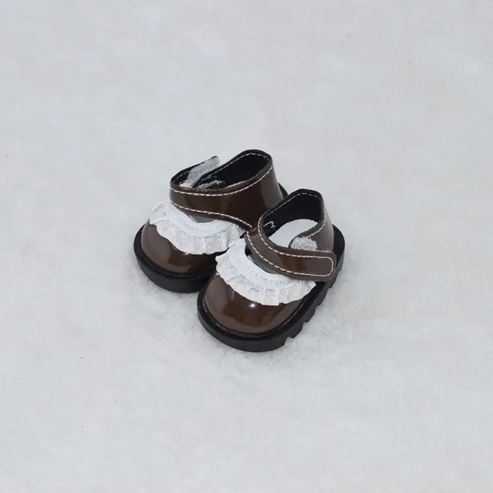 20cm Doll Shoes Doll Lace Leather Shoes Adhesive Shoes Mini Shoes Doll Replacement Dressing DIY Doll Accessories