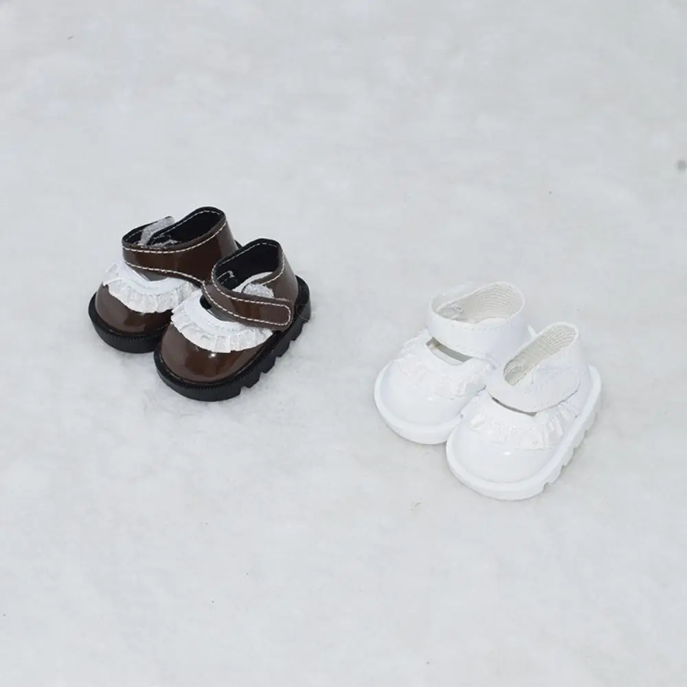 20cm Doll Shoes Doll Lace Leather Shoes Adhesive Shoes Mini Shoes Doll Replacement Dressing DIY Doll Accessories