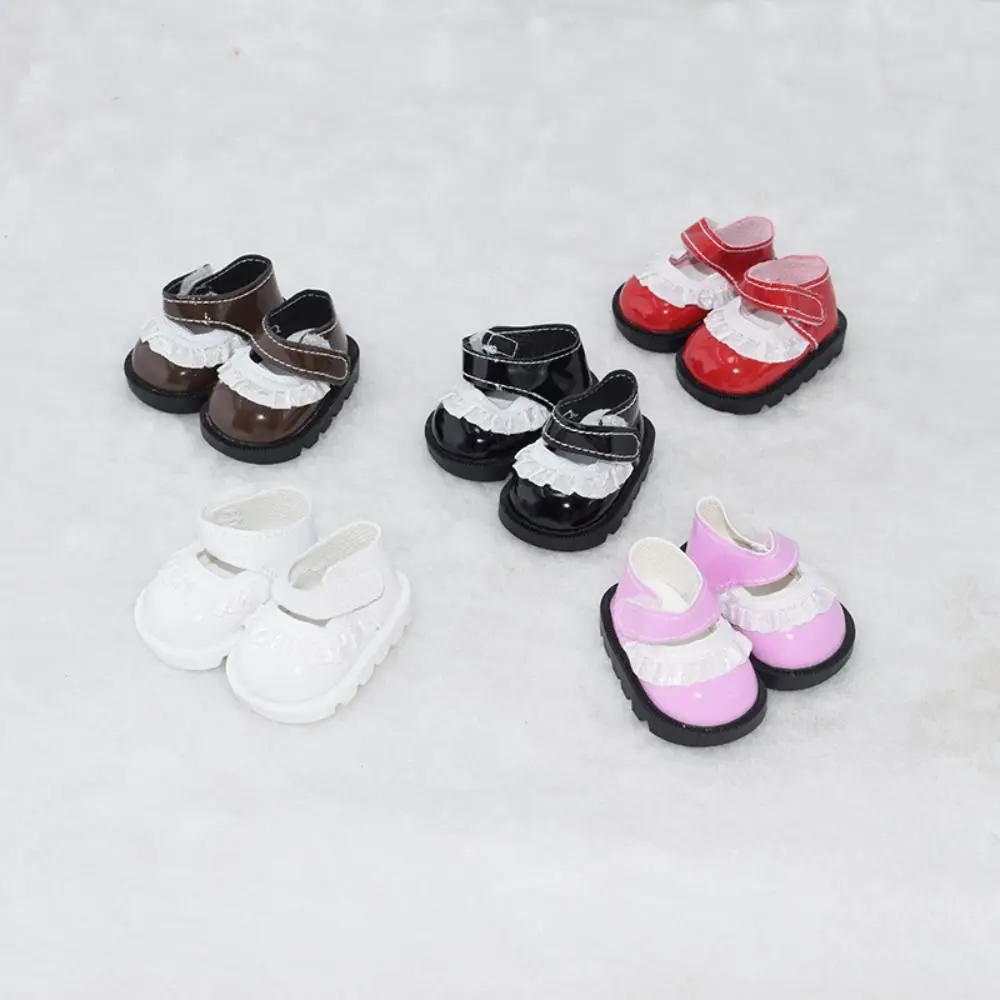 20cm Doll Shoes Doll Lace Leather Shoes Adhesive Shoes Mini Shoes Doll Replacement Dressing DIY Doll Accessories
