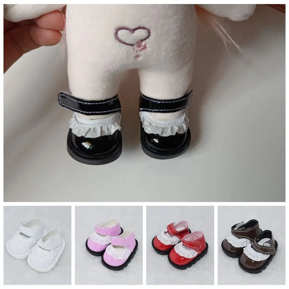 20cm Doll Shoes Doll Lace Leather Shoes Adhesive Shoes Mini Shoes Doll Replacement Dressing DIY Doll Accessories
