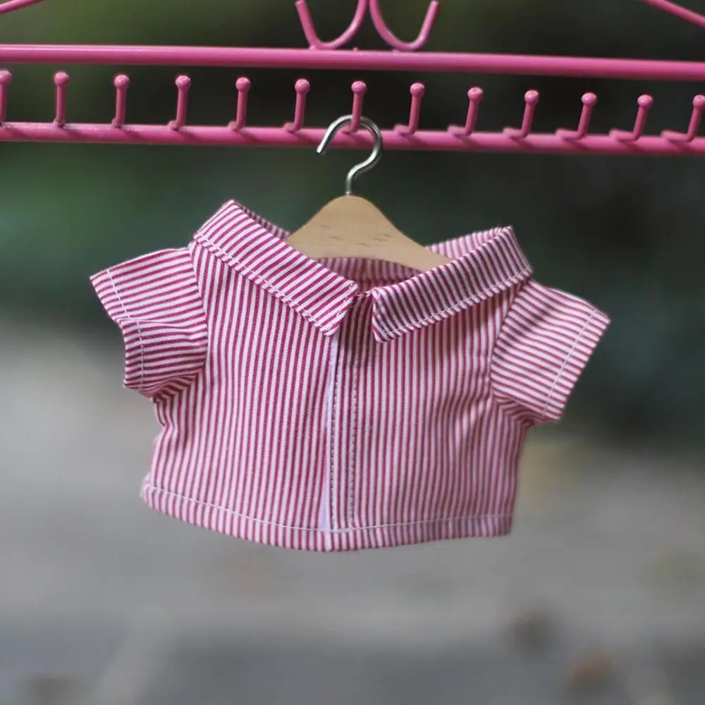 10/20cm Doll Clothes Versatile Tops Lapel Shirt Fashion Stripe Blouse For Cotton Stuffed Dolls Toys Accessories Idol Doll Outfit