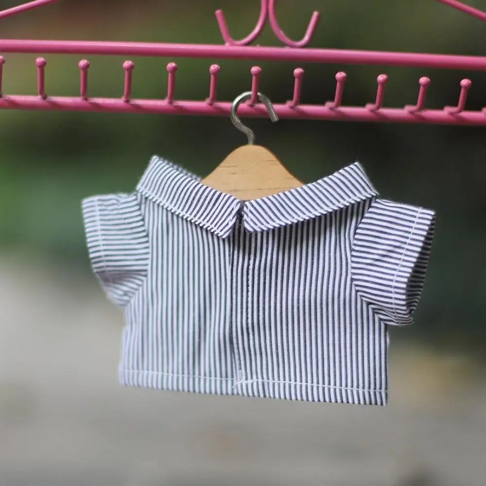 10/20cm Doll Clothes Versatile Tops Lapel Shirt Fashion Stripe Blouse For Cotton Stuffed Dolls Toys Accessories Idol Doll Outfit