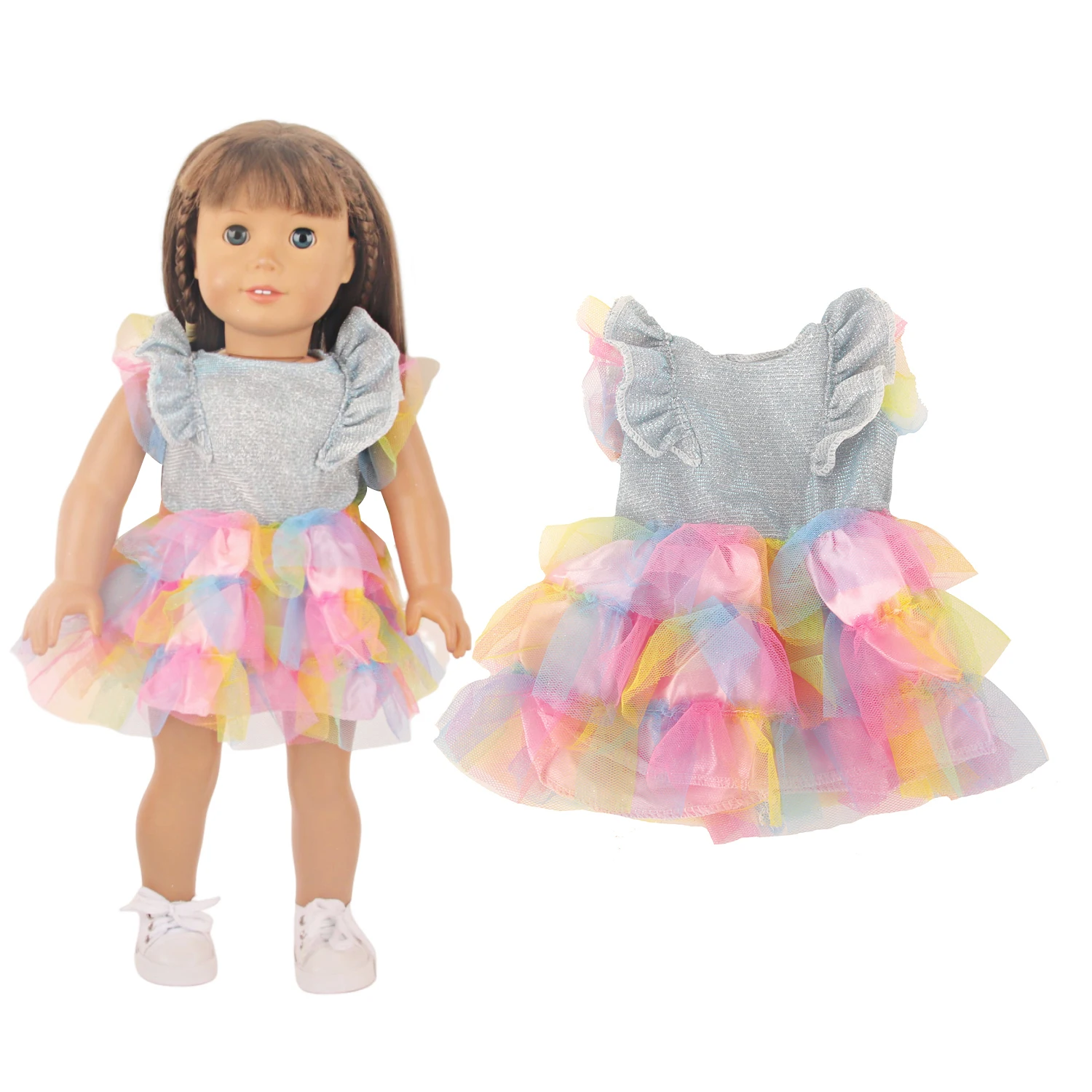 Lovely Yarn Skirt Series Doll Accessories Dress Uniclorn Fawn Kitten Heart Clothes For 18 Inch Dolls 43cm Baby New Born Doll Toy