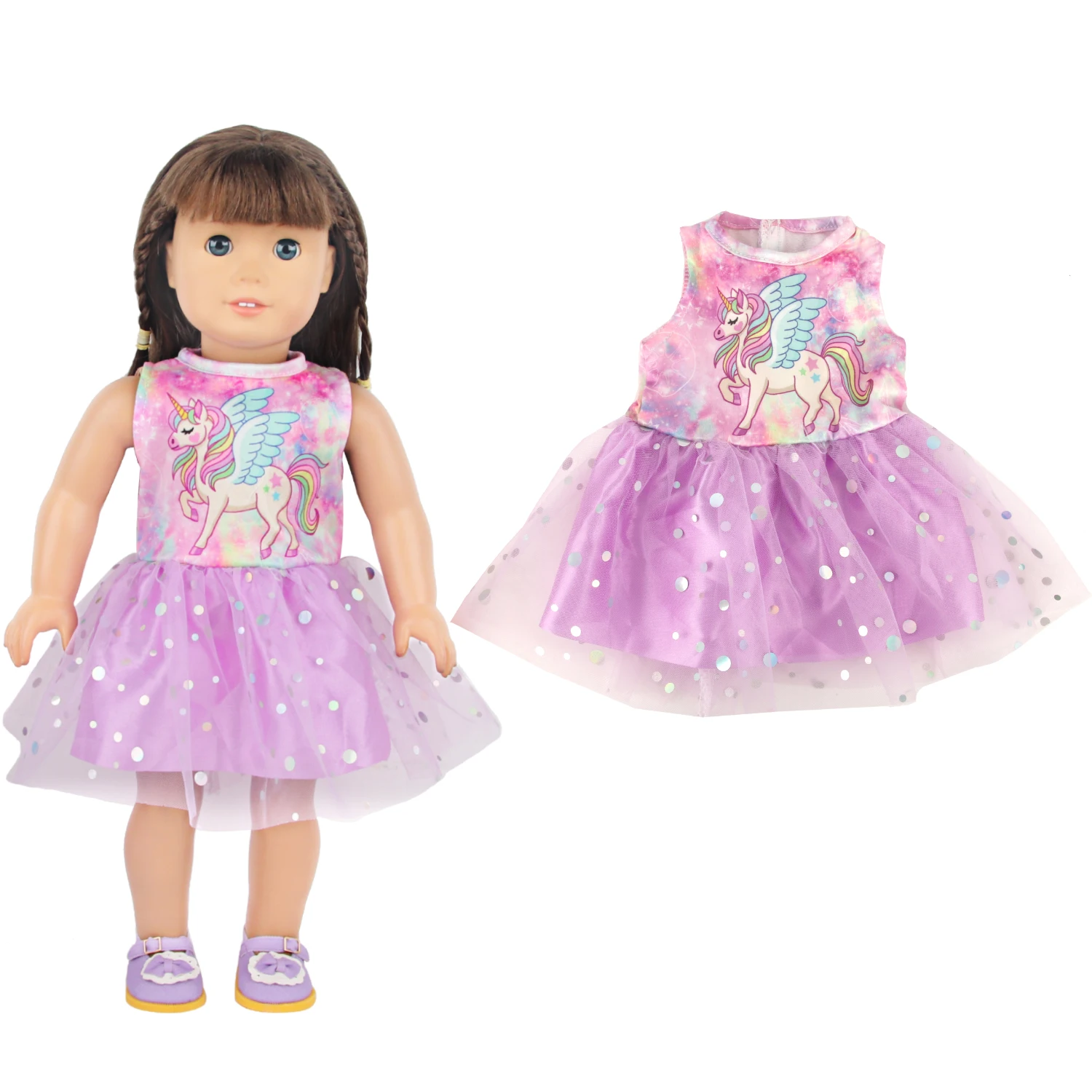 Lovely Yarn Skirt Series Doll Accessories Dress Uniclorn Fawn Kitten Heart Clothes For 18 Inch Dolls 43cm Baby New Born Doll Toy