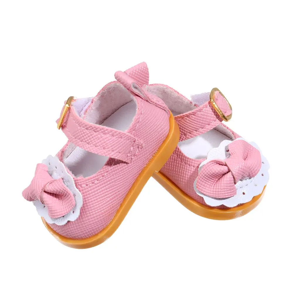 5.5cm Bow Decorate Doll Shoes Casual Shoes Bow PU Leather Shoes Fit For 14 Inches Doll 7-14 Years Old Gifts Doll Accessories