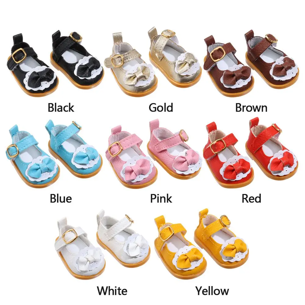 5.5cm Bow Decorate Doll Shoes Casual Shoes Bow PU Leather Shoes Fit For 14 Inches Doll 7-14 Years Old Gifts Doll Accessories